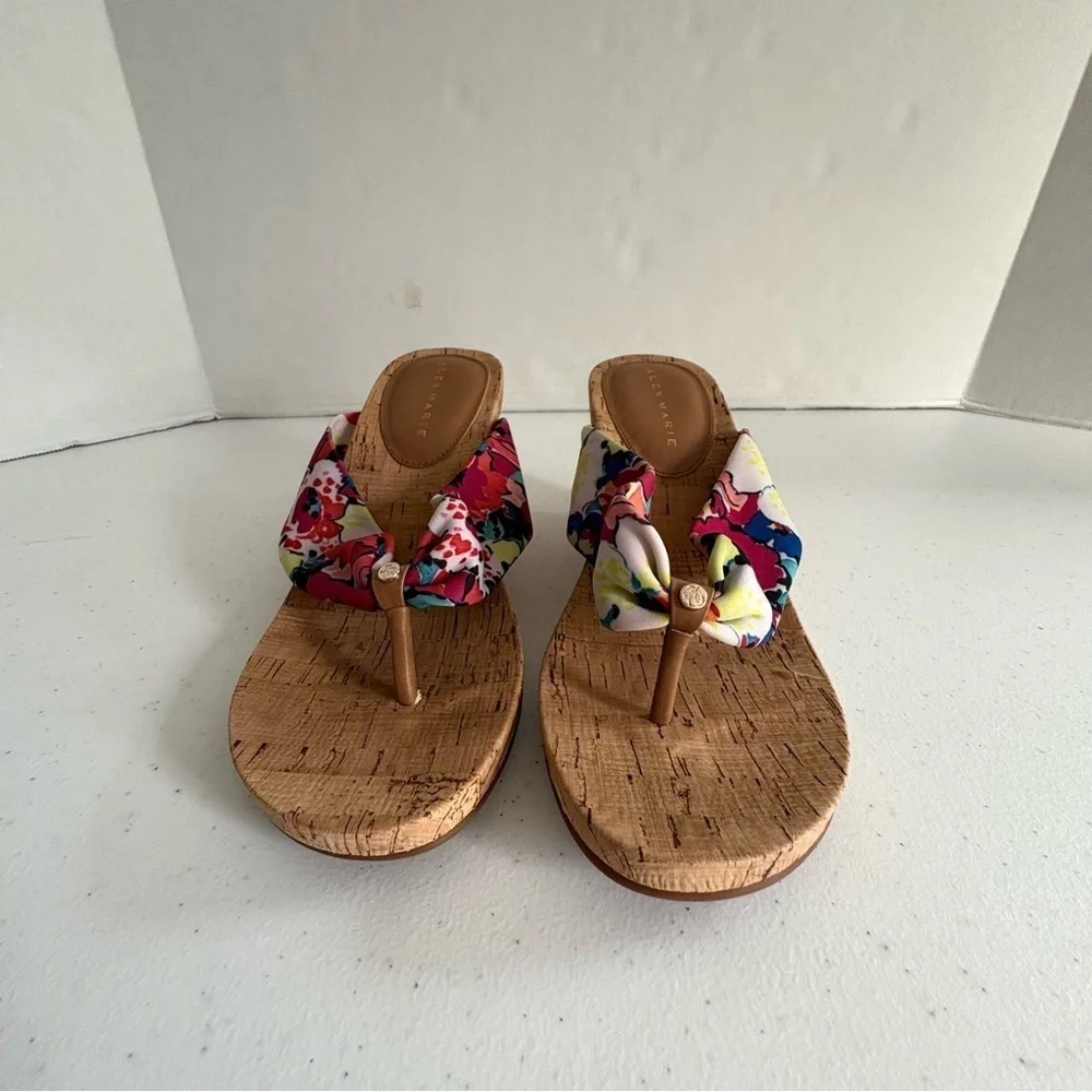 NWT Alex Marie Benita cork wedges maio multi color tropical floral print 8.5